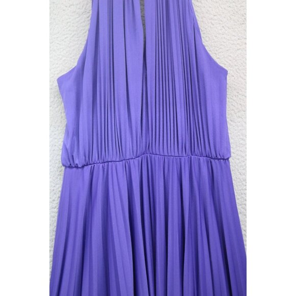 Maggy London Purple Pleated Hi-Lo Dress-Size 10-Summer - Picture 10 of 11